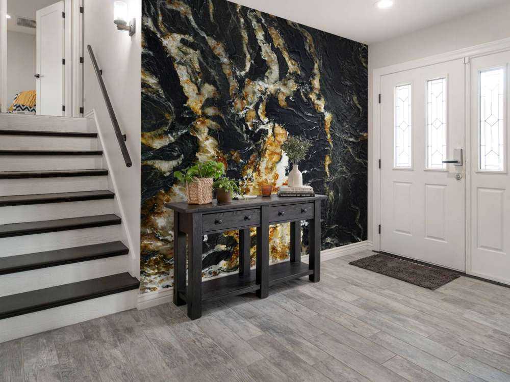 Marmo nero con struttura leggera