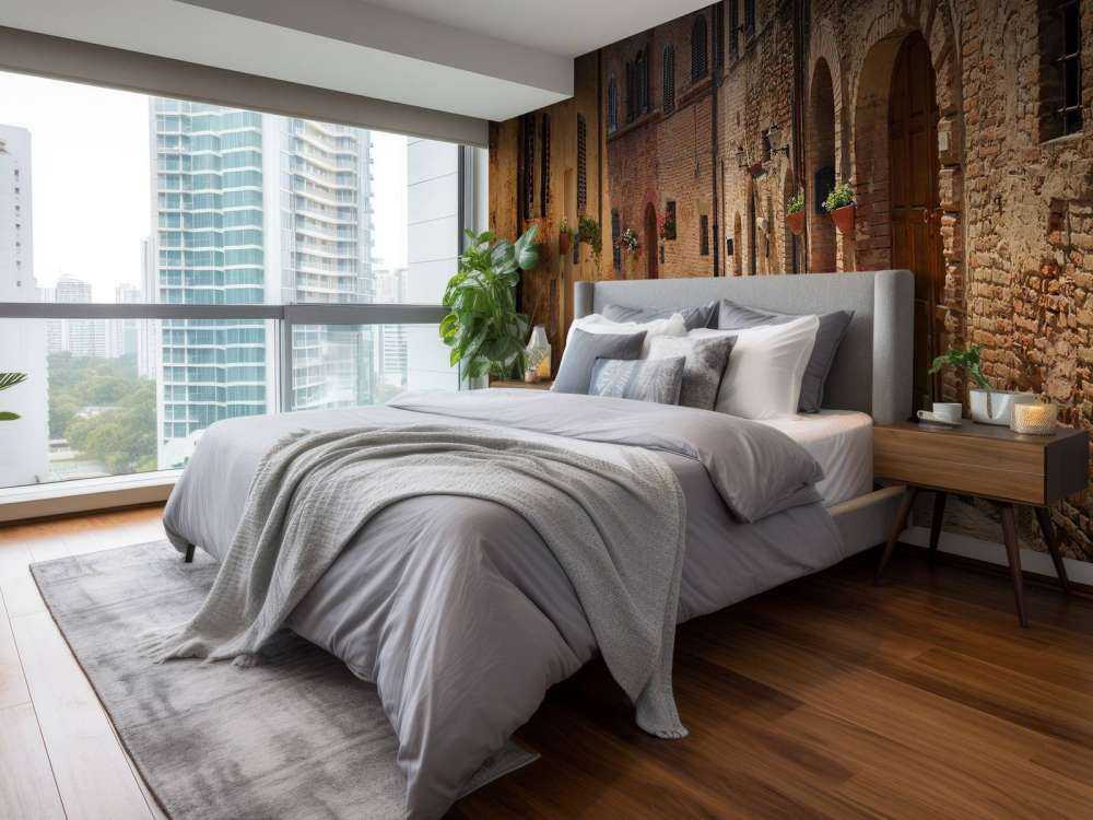 Strada classica con fiori