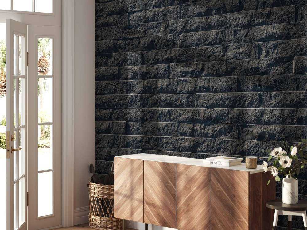 Muro con pietre scure