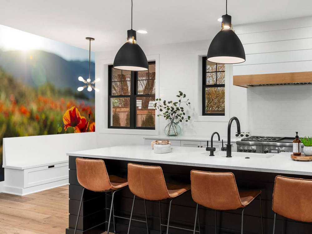 Papaveri con raggi di sole