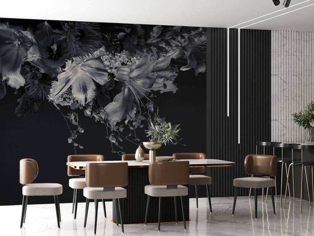 Fiori composti in bianco e nero