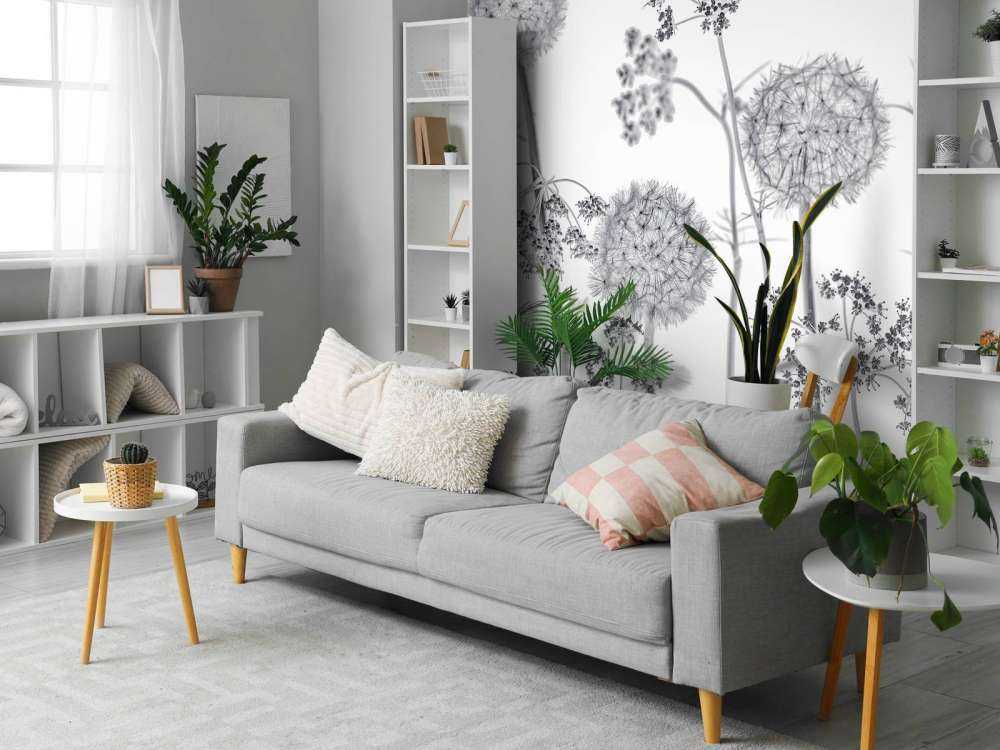 Fiori di prato in bianco e nero