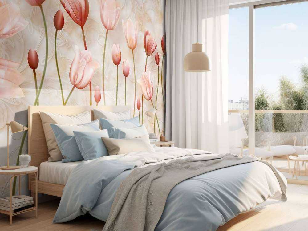 Tulipanes rosas ondulantes