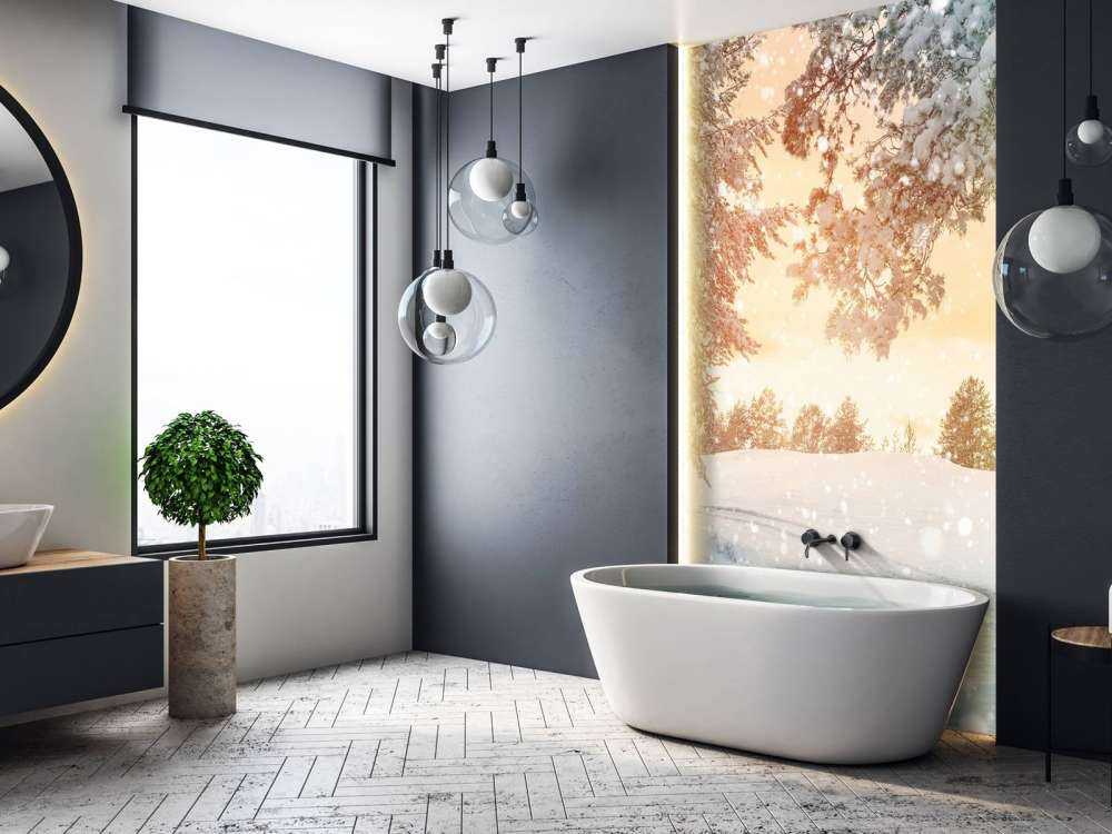 Alberi di pino con neve