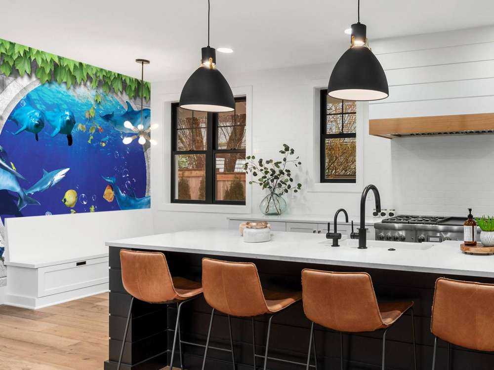 Delfini attraverso il muro