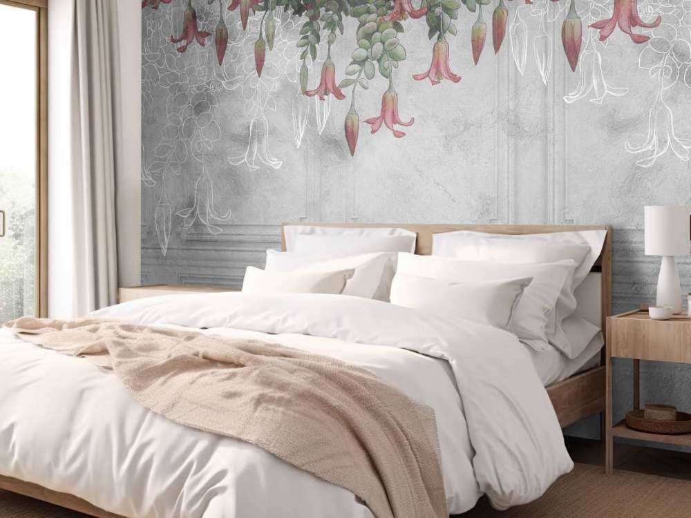 Panelado clásico gris con flores