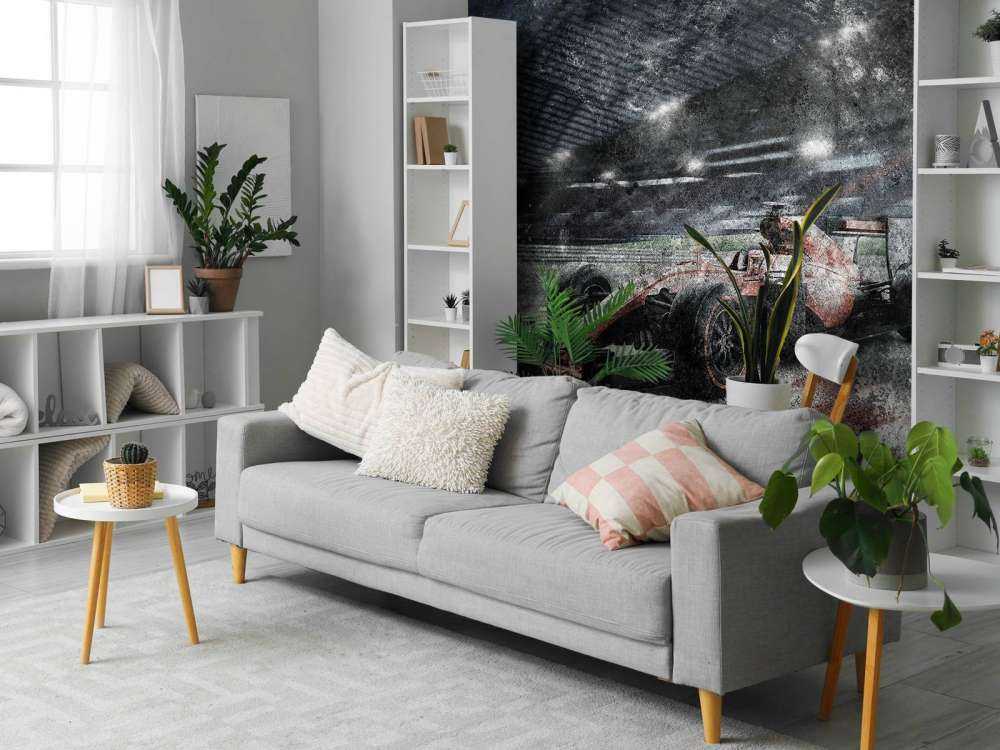 Auto da corsa nello stadio