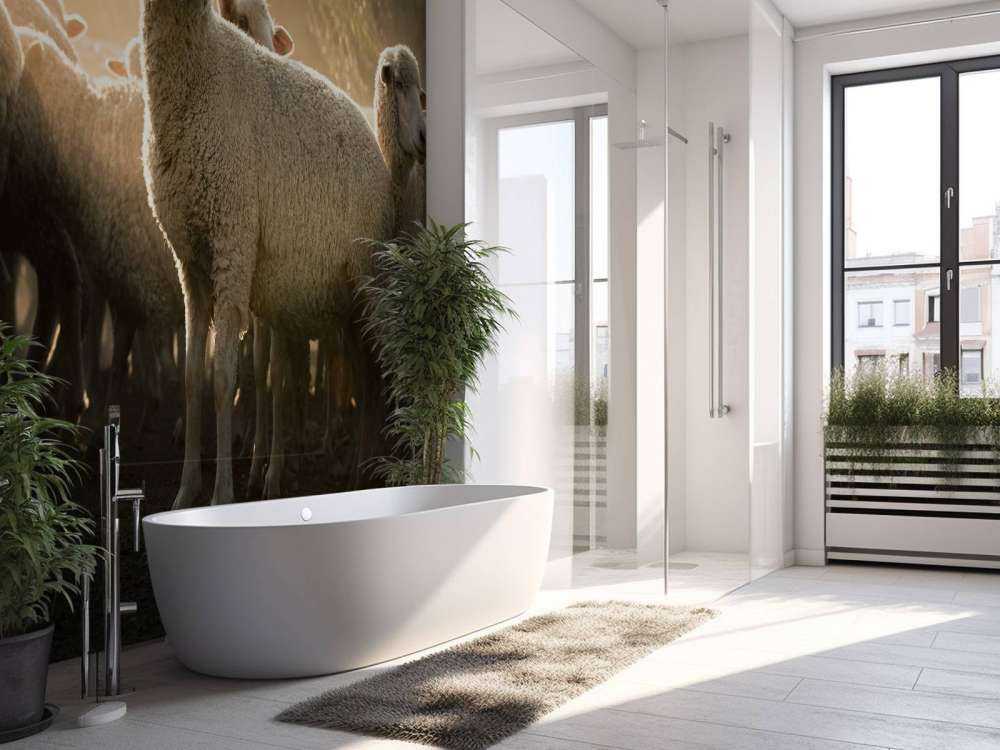 Gregge di pecore con l'ora d'oro