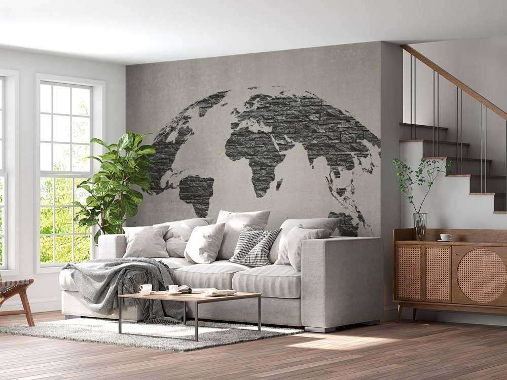 Mappa del mondo pietre scure