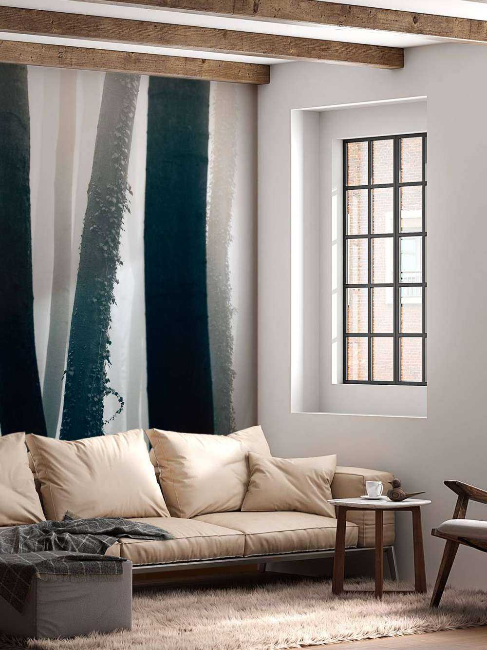 Nebbia nella foresta di faggio