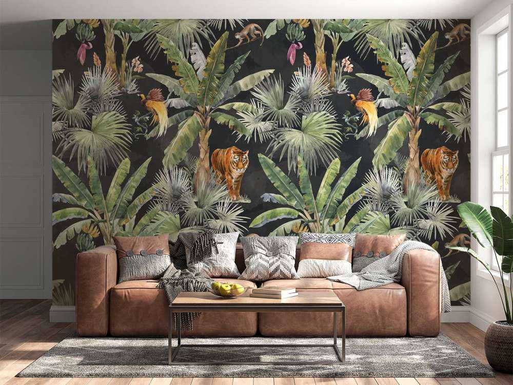 Palme e animali della giungla