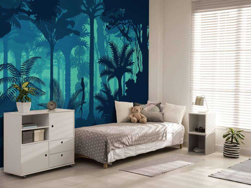 Silhouette della giungla blu