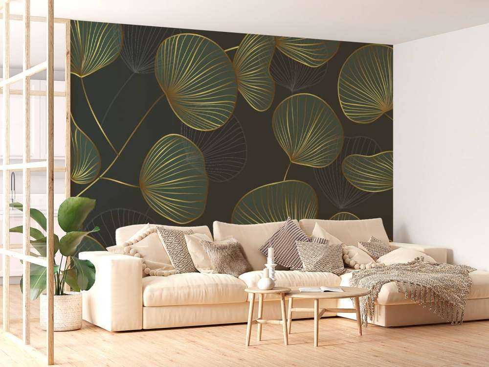 Foglie decorative con oro