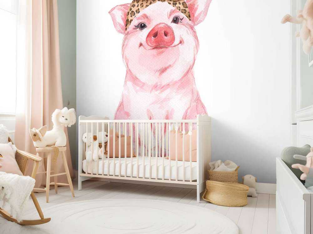 Divertente porcellino con una bandana