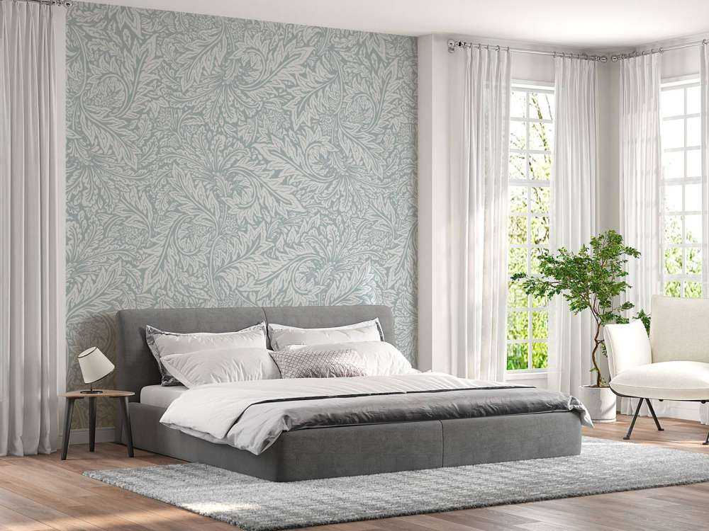 Morris Fiori e foglie - azzurro polvere