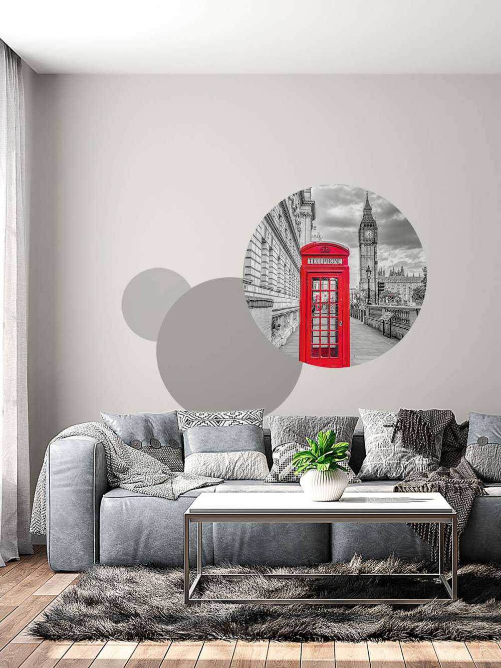 Telephone booth with Big Ben, London, UK