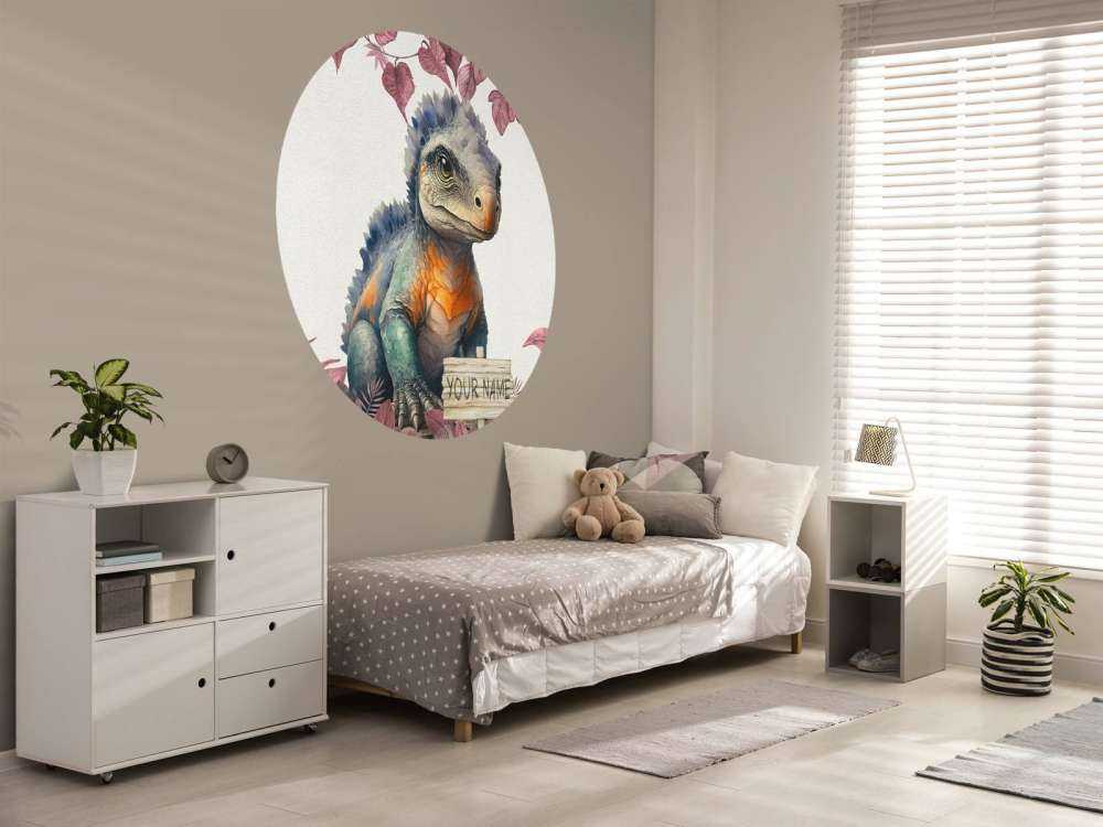 Baby ankylosaurus nella giungla rosa