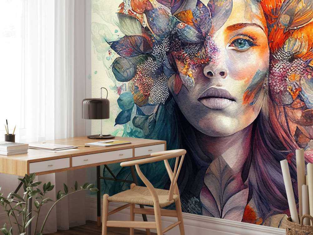 Watercolor Tropical Woman #3