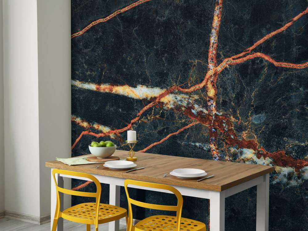 Marmo blu con colore rame