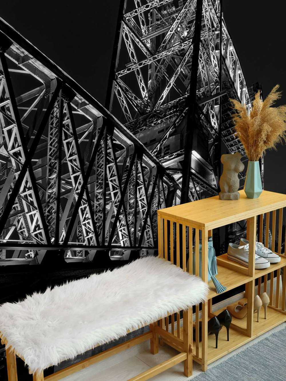 Ex ponte ferroviario De Hef a Rotterdam in bianco e nero