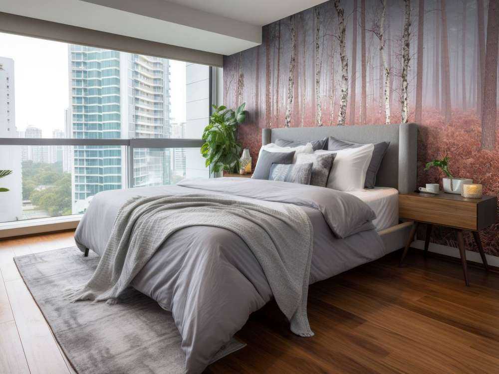 Foresta nebbiosa e deserta