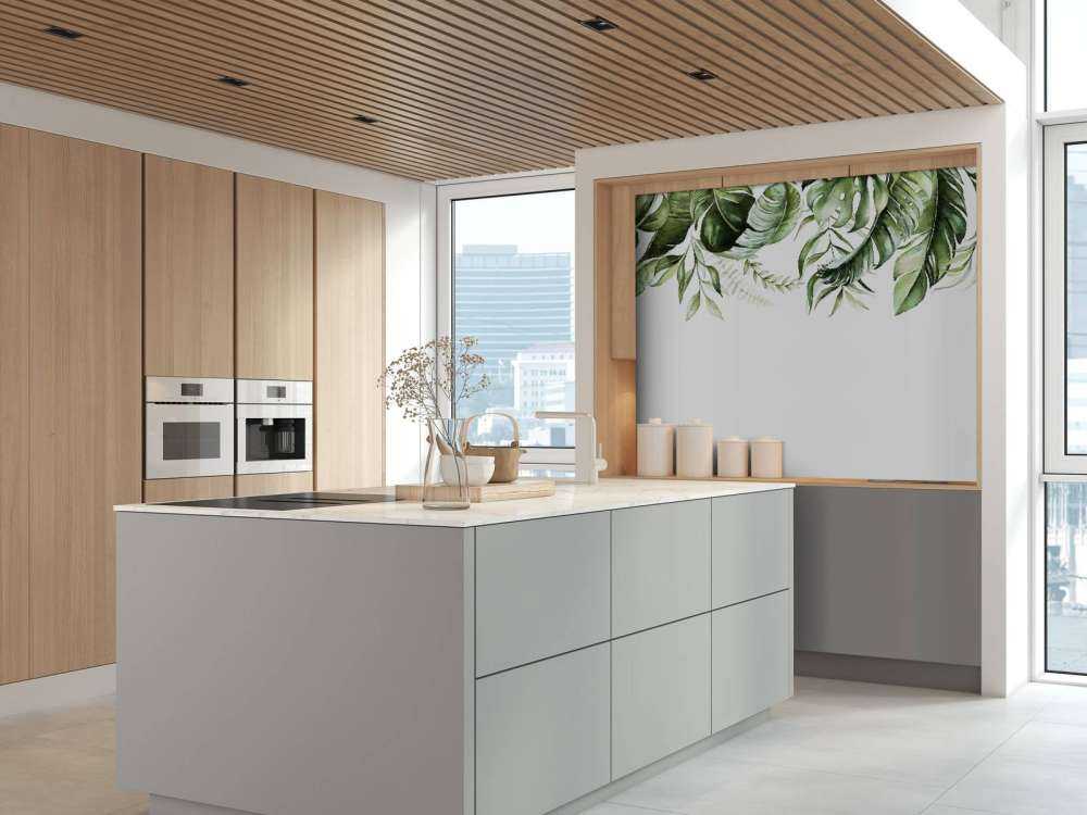 Foglie tropicali ad acquerello