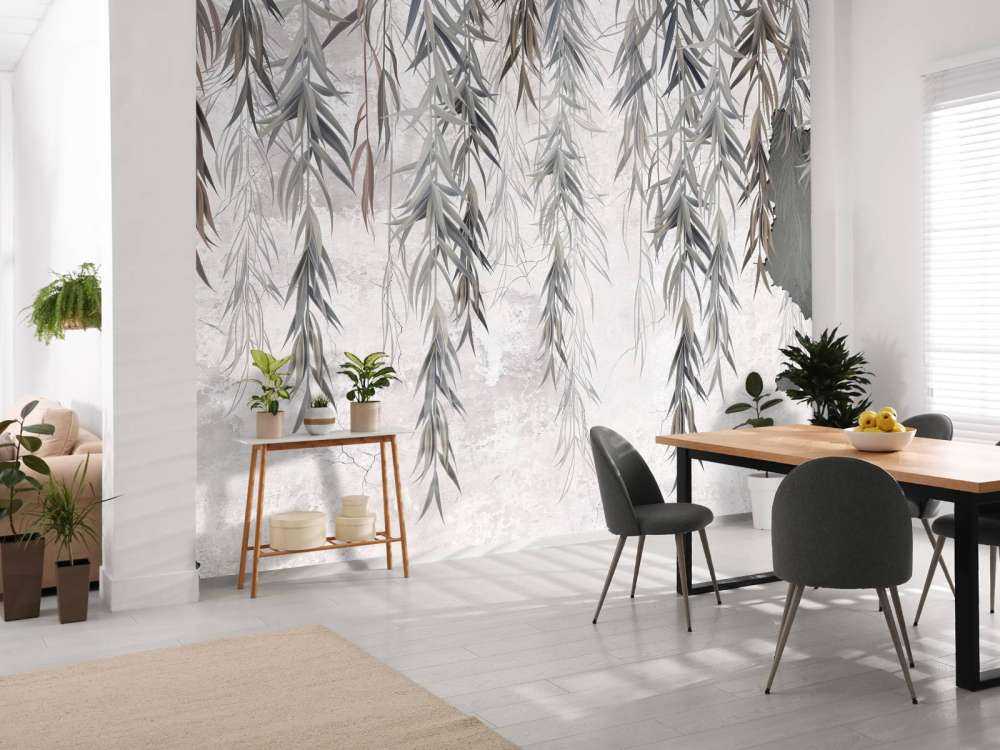 Ramas colgantes sobre el hormigón