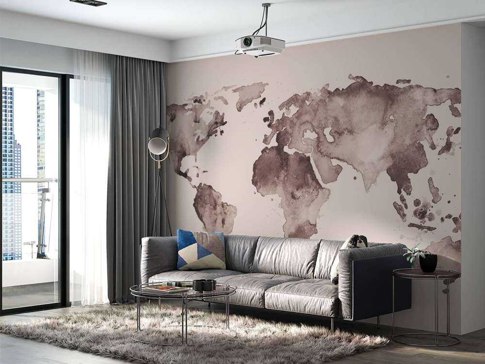 Mappa del mondo in seppia