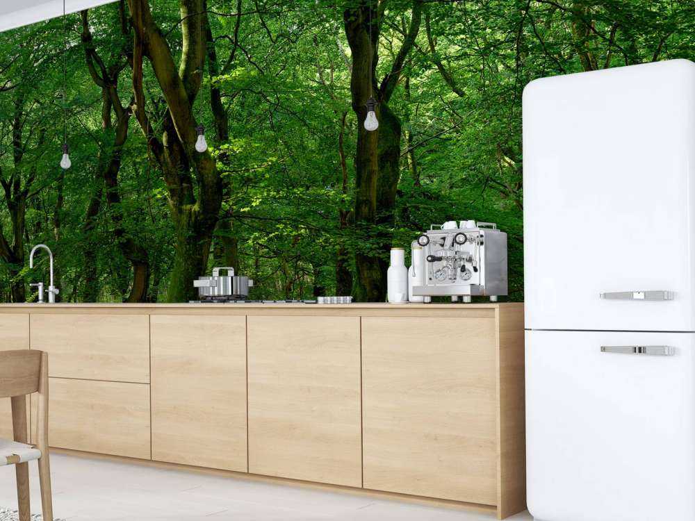 Alberi con foglie verdi 