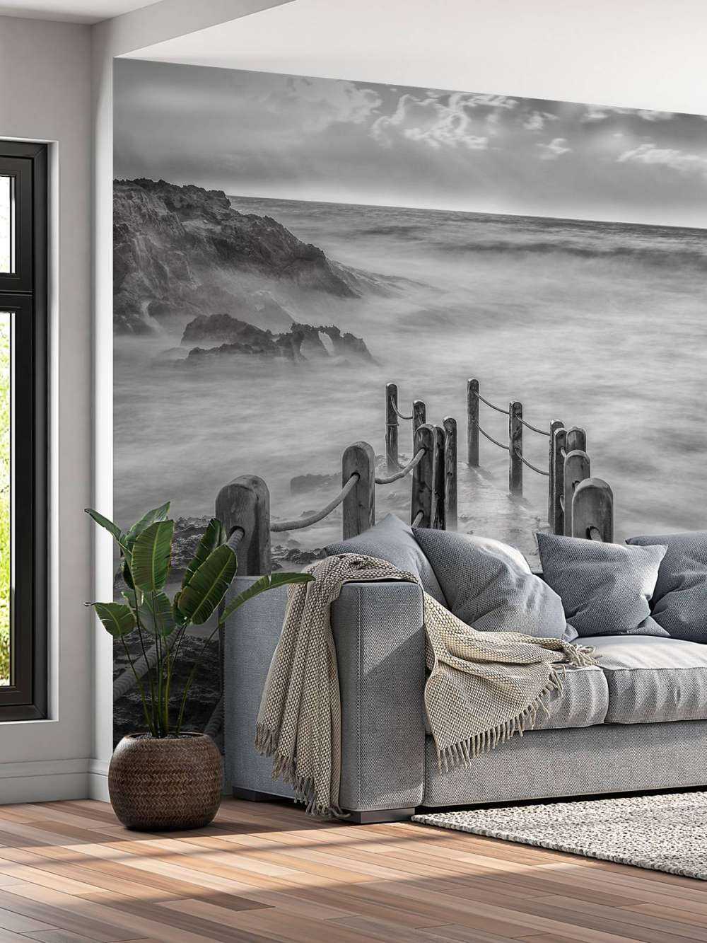 Ponte di legno per la nebbia