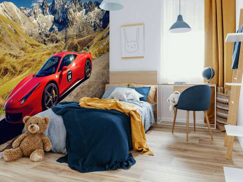 Ferrari 458 con le cime alpine