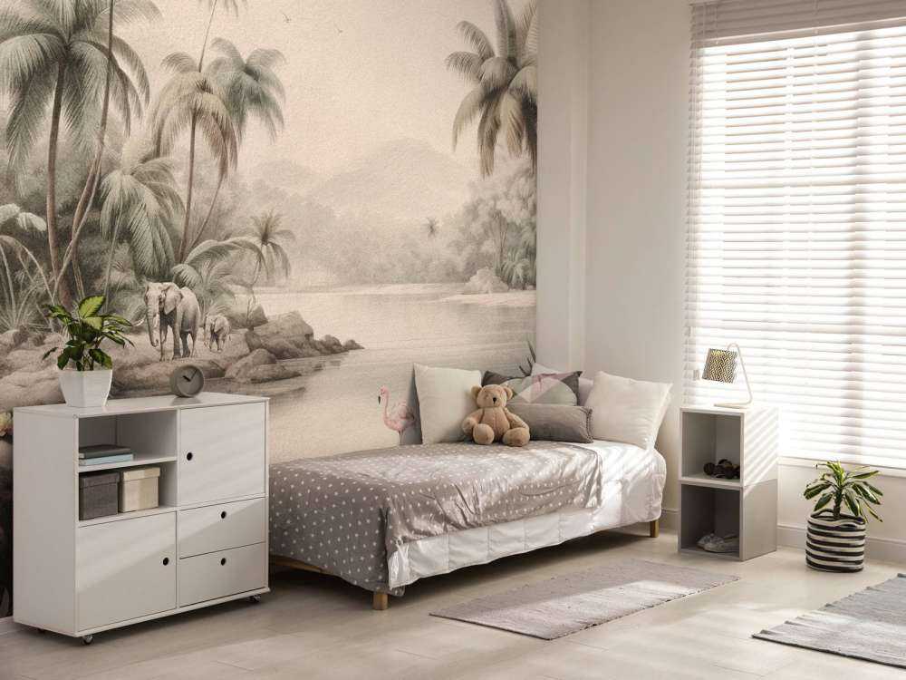 Paesaggio con animali nella giungla