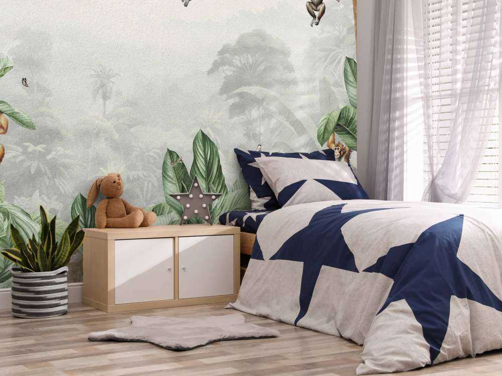 Paesaggio con scimmia a colori