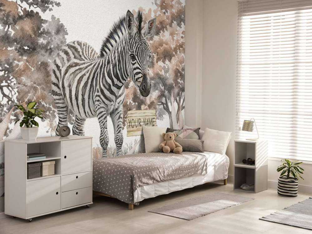 Giovane zebra in natura taupe