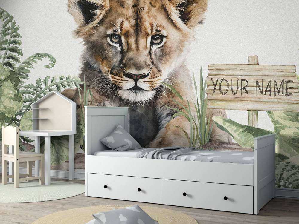 Giovane leone nella giungla