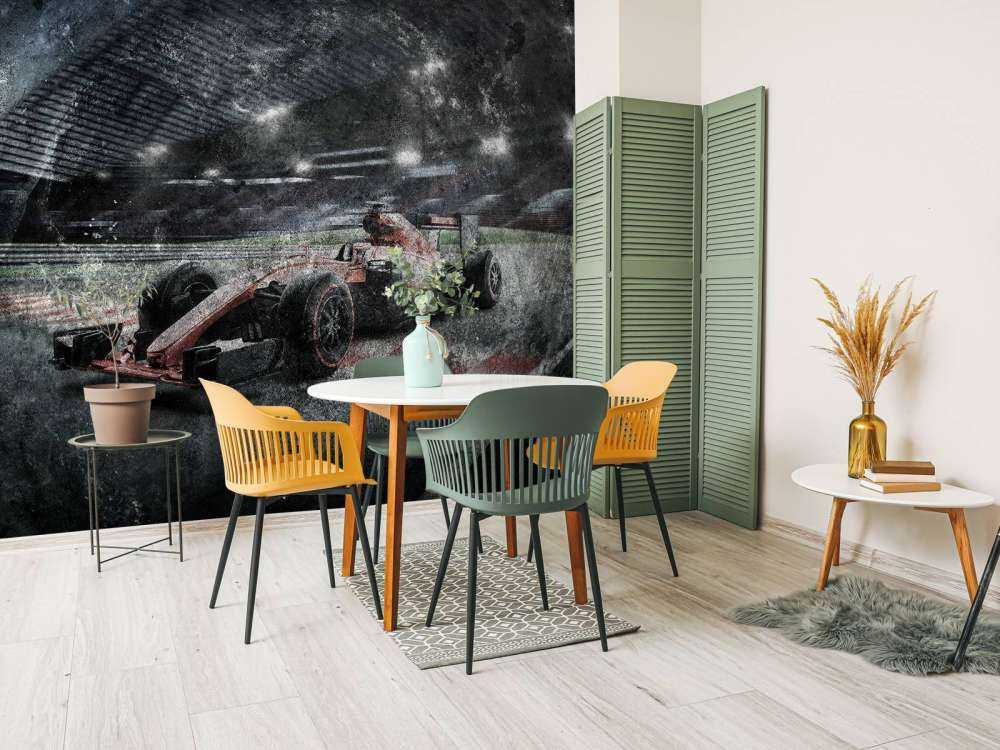 Auto da corsa nello stadio