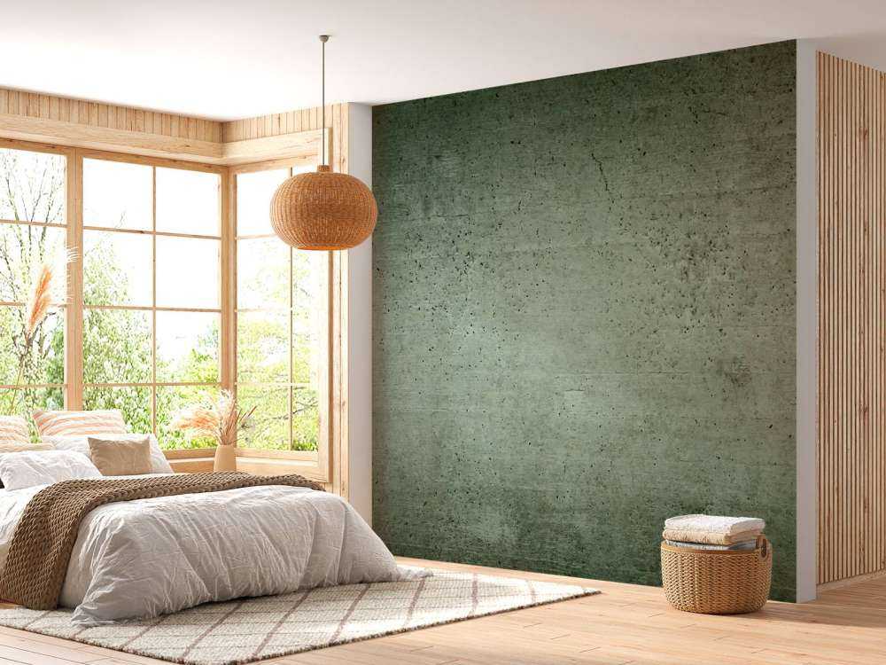 Parete di cemento verde