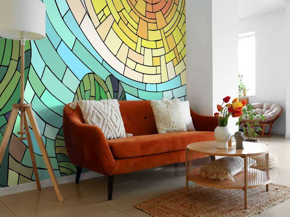 Sole rosso dagli alberi