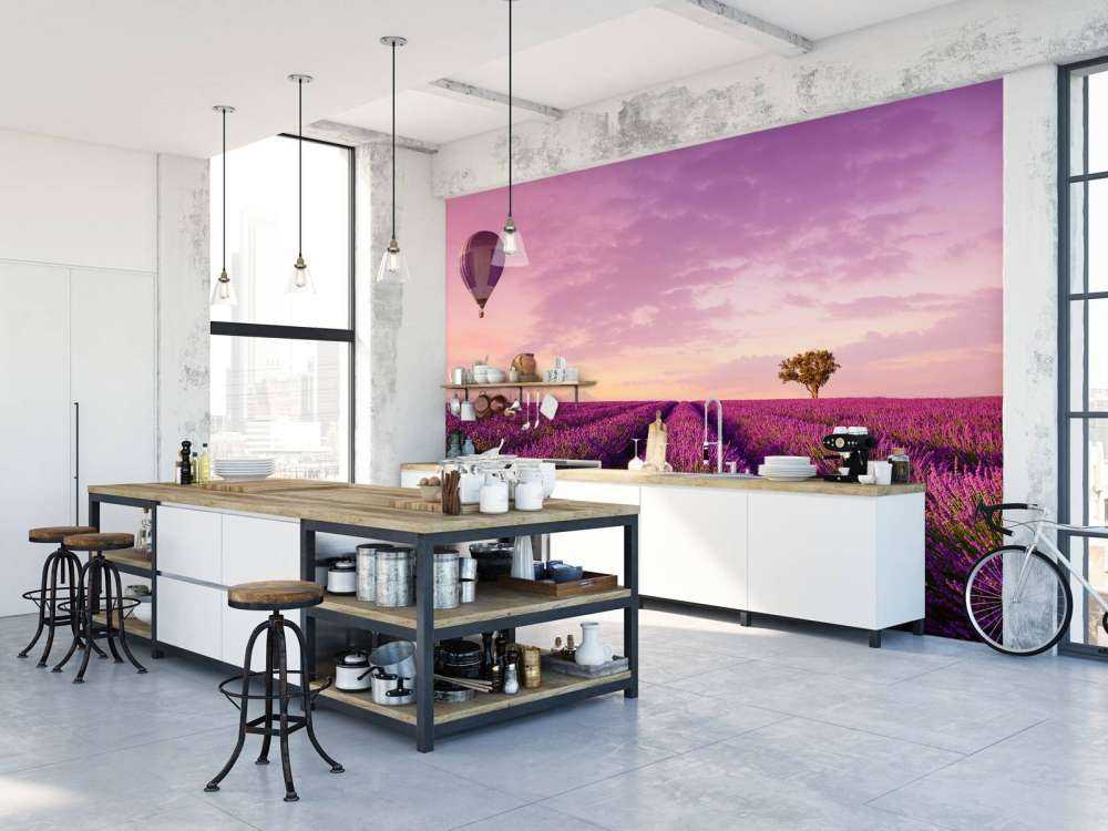 Campo di lavanda e mongolfiera