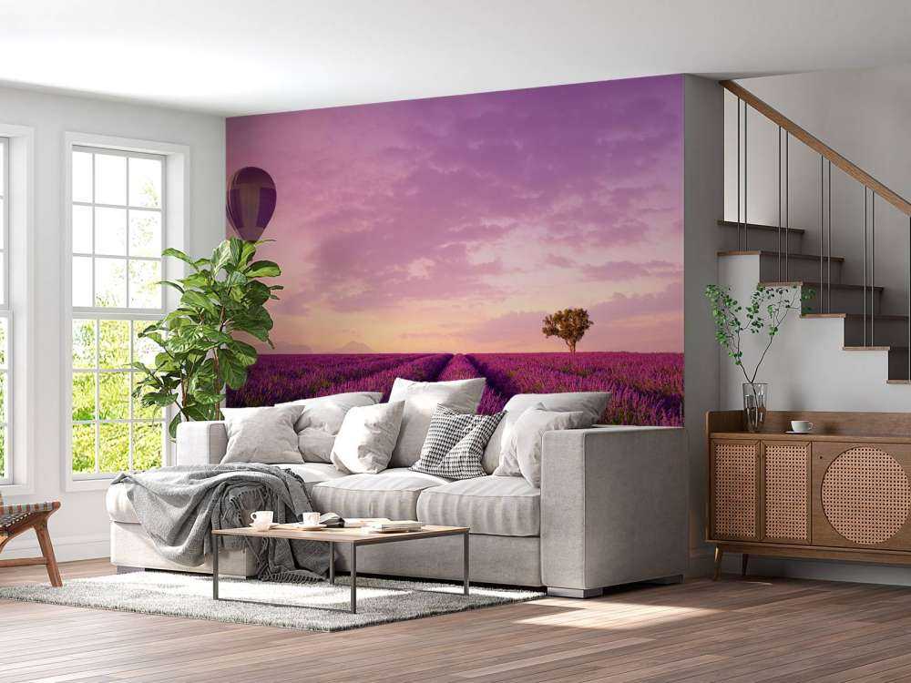 Campo di lavanda e mongolfiera