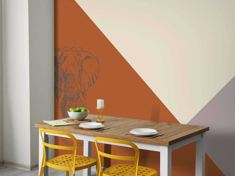 Triangoli arrugginiti con elefante