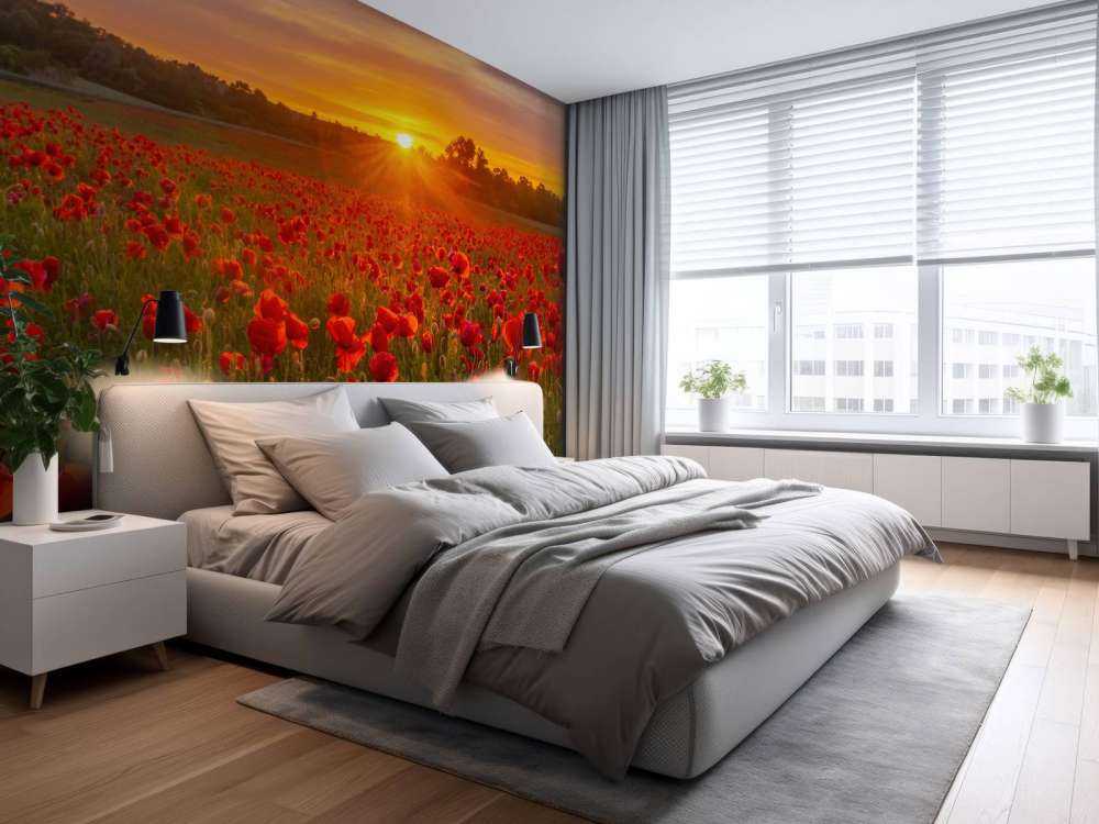 Campo di papaveri in fiore