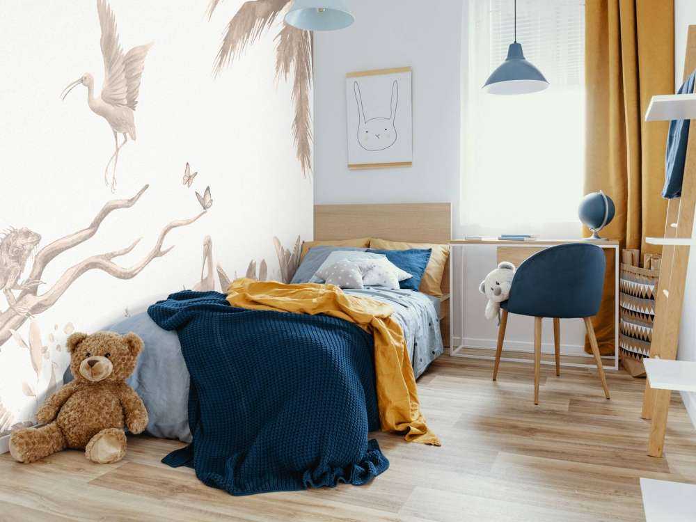 Ramo con animali della giungla in taupe