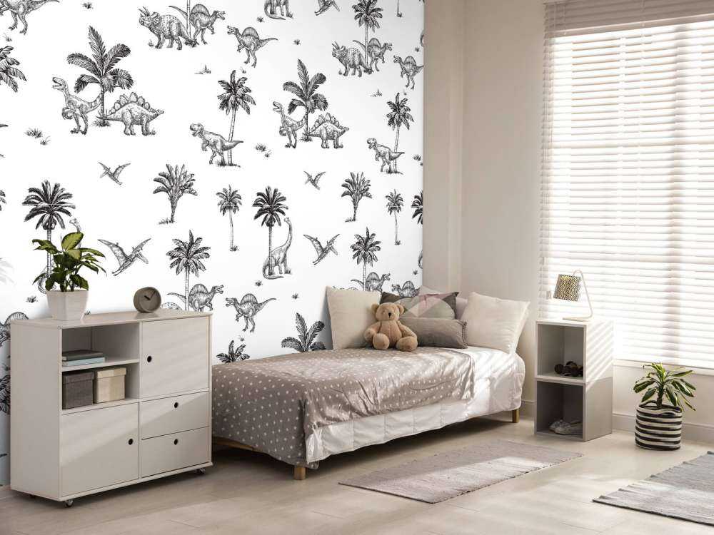 Disegno di dinosauri in bianco e nero