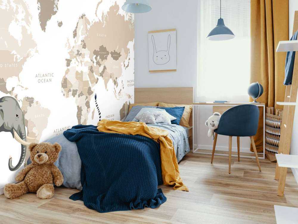 Mappa del mondo con animali della giungla