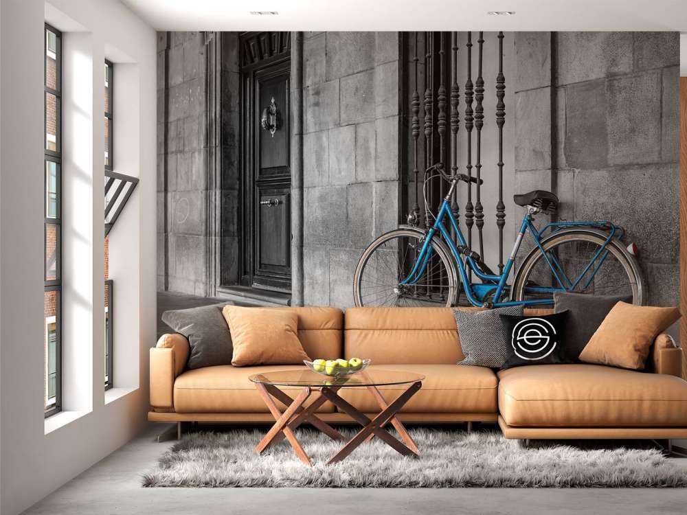 Vecchia bicicletta blu