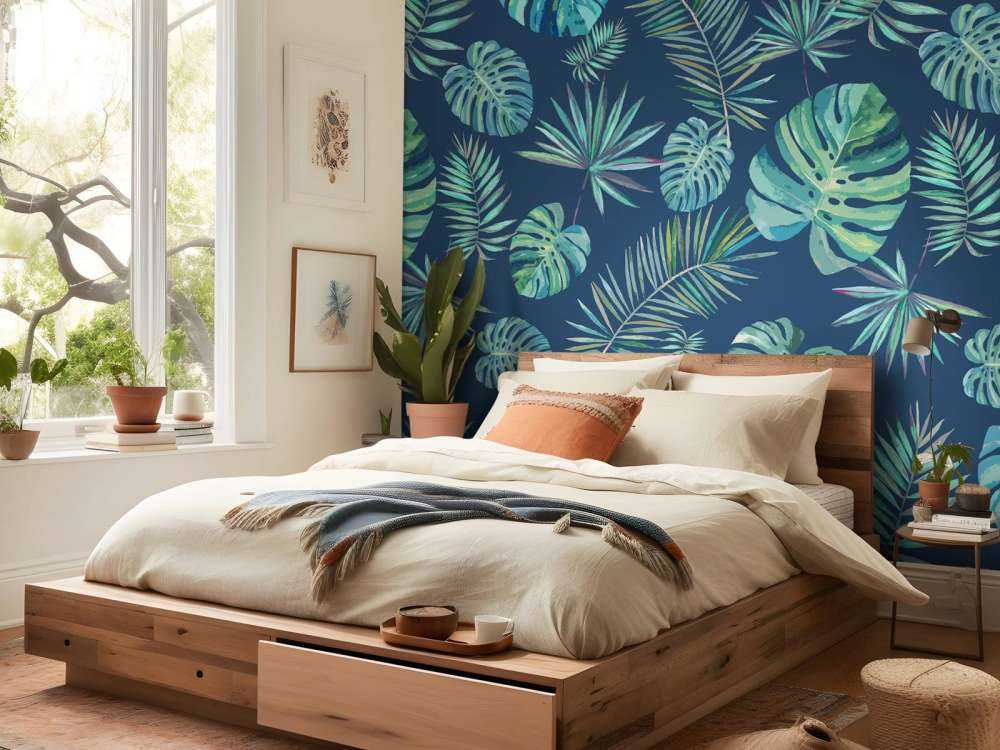 Foglie di palma e monstera