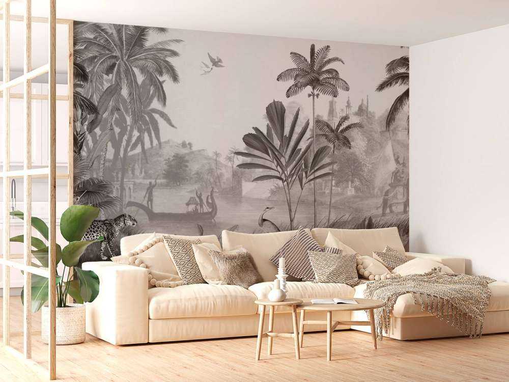 Leopard Landscape - Black and White