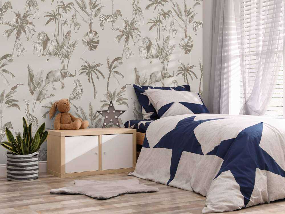 Motivo giungla animale grigio