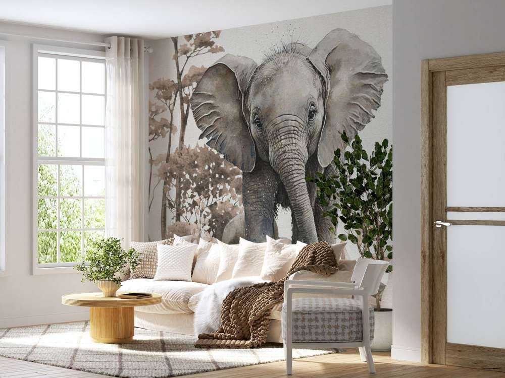 Elefante nella giungla taupe
